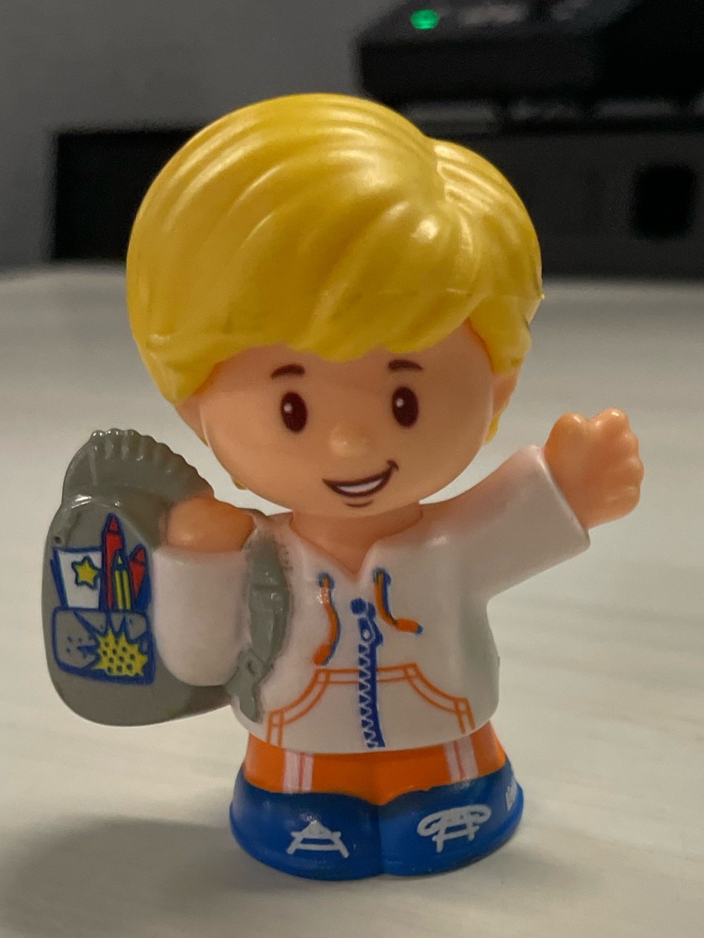 VTG Fisher Price Little People School Boy Backpack blonde